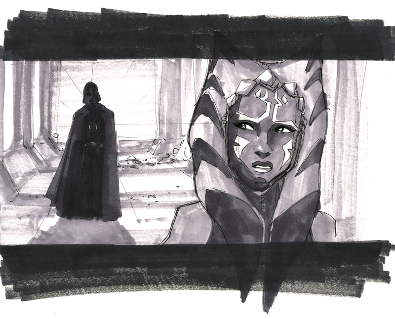 Illustration for article titled The Art That Inspired Ahsoka and Darth Vader's Epic Duel in Star Wars Rebels
